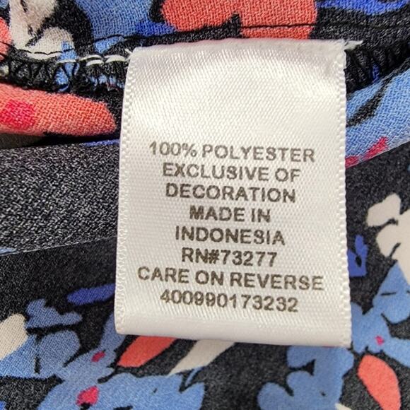 Elle Dress Womens M Black Blue Pink Floral Tiered Ruffled Sundress Flowy Preppy - Picture 6 of 11